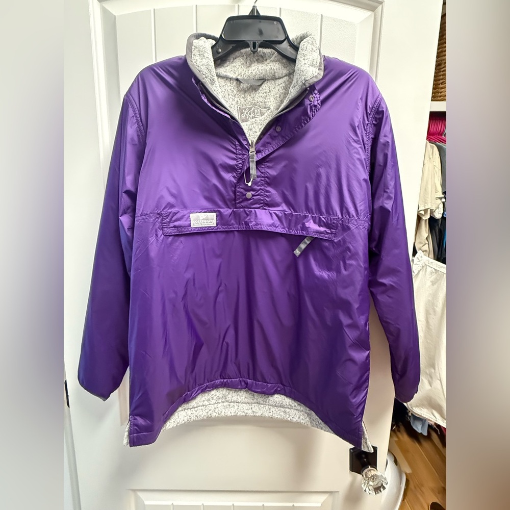LL BEAN Purple Nylon Pullover Jacket Reversible Collegiate  Women’s Size M